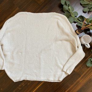 Favlux White Chenille Dolman Fit Sweater